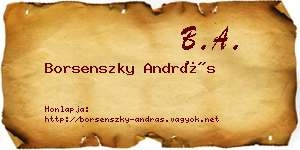 Borsenszky András névjegykártya